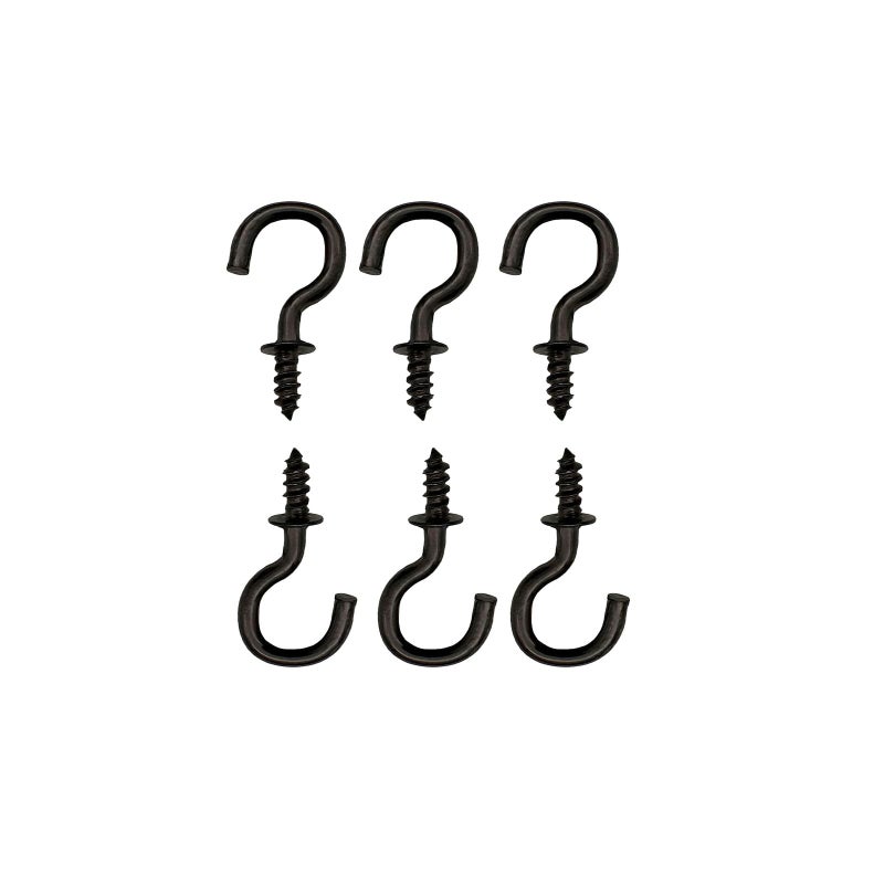 IDEALSV Small Black Ceiling Hooks 1/2'' Screw-in Light Hooks DIY Jewelry Hook (60Pack) - Image 4